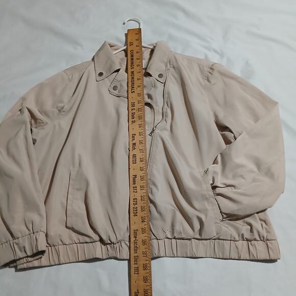 Nine West XXL Moto Jacket Elastic Hem Cream Windbreaker Lightweight Full-Zip - Picture 8 of 11